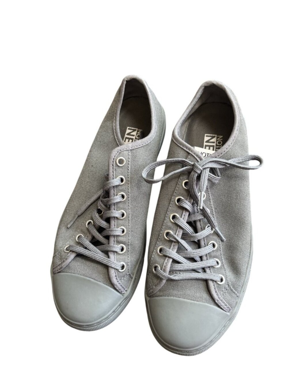 Nothing New Low Top Sneakers Gray Canvas Eco Sustainable Women’s 7 Minimal